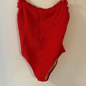 J.Crew Smocked tie-shoulder one-piece swimsuit NWT